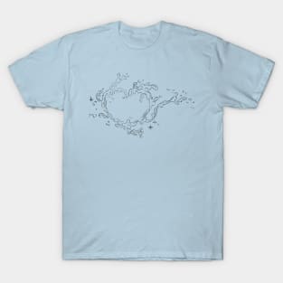 retro water heart shaped design T-Shirt